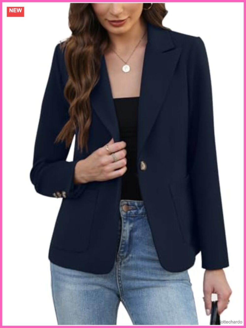 Women's Peak Collar Long Sleeve Blazer Suit Jacket Plus Size